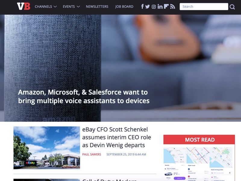 VentureBeat Website HomePage