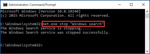 disable Windows Search temporarily