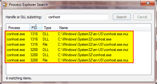 conhost.exe multiple instances windows 10